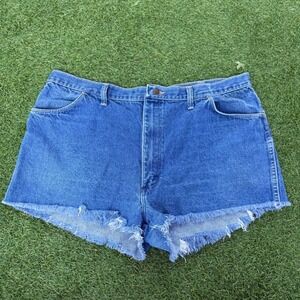 Rustler Vintage Denim‎ Jean Shorts Frayed Cut Off High Waist Size 40